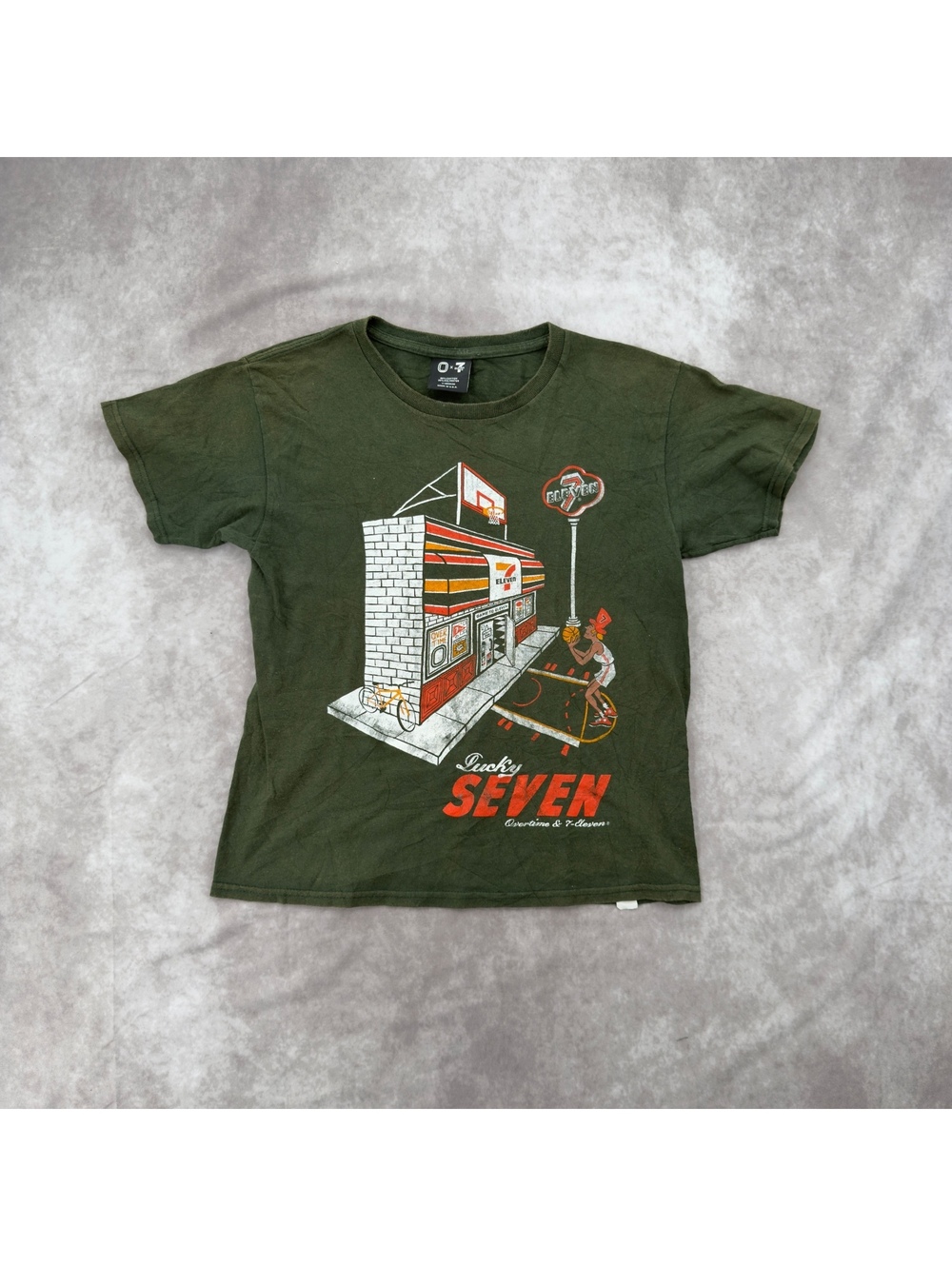 Overtime X 7-Eleven Basketball T-Shirt SGreen Limited Edition USA M Baby Tee